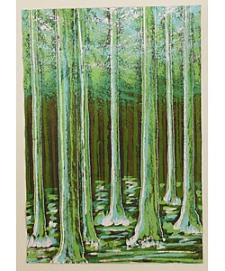 Brazilian Harvests 'Eucalyptus' Original Batik Painting (Brazil)