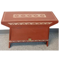 Handmade Ashanti Love Bench with Storage Drawer (Ghana)
