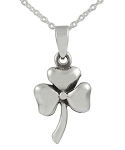 Sterling Silver Celtic Shamrock Pendant Necklace
