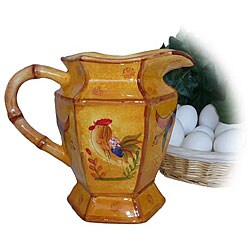Sunshine Rooster Hand-painted Large Water Pitcher