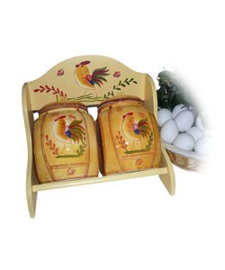 Sunshine Rooster 2-piece Spice Storage Jar with Rack
