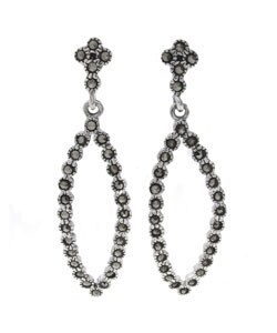 Sterling Silver Marcasite Dangle Earrings