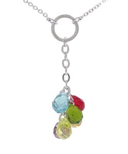 Sterling Silver Cluster CZ Necklace