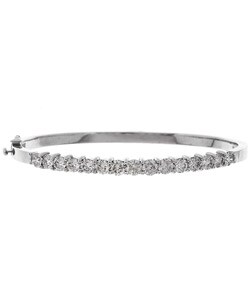 14k White Gold 3ct TDW Diamond Bangle (H-I, SI2)