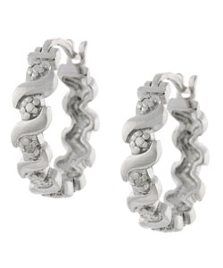 Sterling Silver Diamond Accent S Hoop Earrings