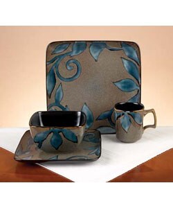 Asian Leaf 16-Piece Dinnerware Set