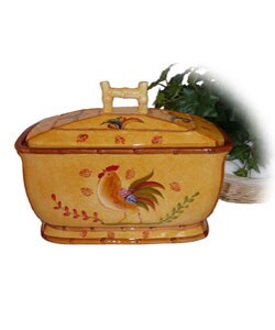 Sunshine Rooster Hand-painted Bread Jar
