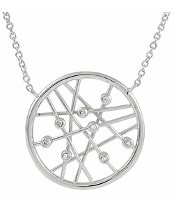 Sterling Silver CZ Dream Catcher Necklace