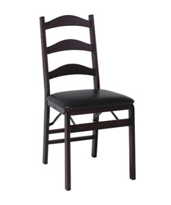 S-shaped Ladderback Wooden Folding Chair (Set of 2)