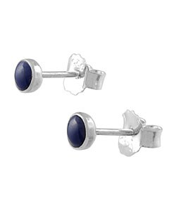 Sterling Silver Purple Stud Earrings