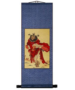 Chinese Warrior Art Wall Scroll Painting