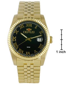 Nexus Men's Sport-style Black Dial Goldtone Watch