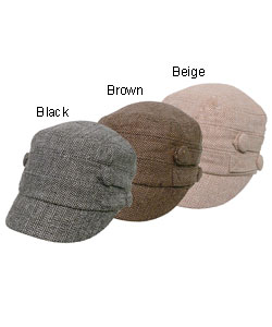 Hailey Hats Fleece-lined Tweed Military Cap