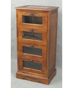 Glass Front 4-drawer Lingerie Cabinet
