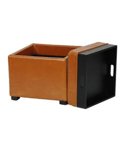 Saddle Square Storage Tray Ottoman