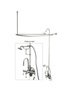 Chrome Complete Clawfoot Tub and Shower Package