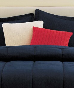 Cream and Red Cable Knit Pillow Set