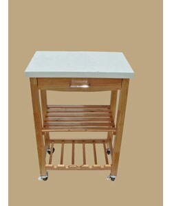 Rubberwood Trolley with Melamine Top