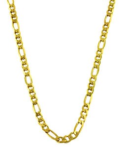 Caribe Gold  14k over Sterling Silver 20-inch Figaro Chain (4.5 mm)