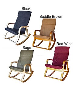 Bentwood Rocker with Padded Microsuede Seat