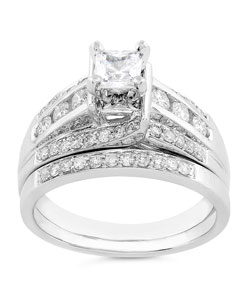 Bridal Ring Set - 14K White Gold 1ct diamond for $1119
