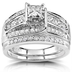 14k White Gold 1ct Diamond Bridal Rings Set (HI, I1-I2)