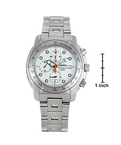 Seiko Chronograph White Dial Stainless Steel Watch