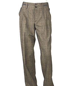 Dolce & Gabbana Tan and Black Plaid Wool Pants