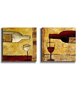Judi Bagnato 'Red and White Wine' Canvas 2-piece Set