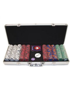 500 -piece Tri-Color Crown & Dice Poker Chip Set