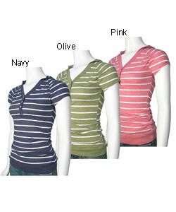 Self Esteem Heather Striped Hooded Henley
