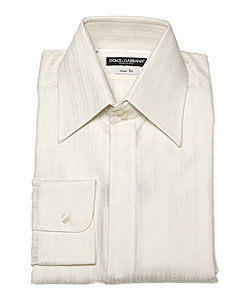 Dolce & Gabbana Cream Flower Design Dress Shirt