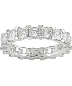 18k White Gold 4ct TDW Asscher Diamond Eternity Ring (G-H, VS2)