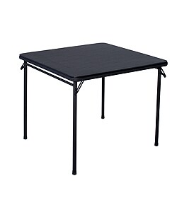 Black 34-inch Square Folding Table with Vinyl Top