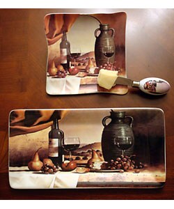 Tuscan Scene Porcelain Tray Set