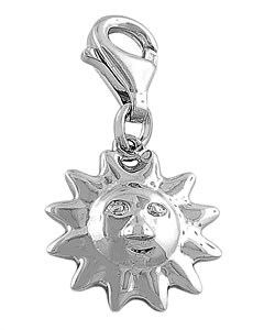 Sterling Silver Sun Face Charm