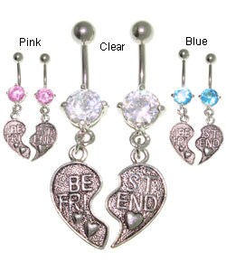Pair of Best Friend Belly Rings