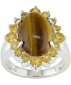 Sterling Silver Tiger's Eye Citrine Ring