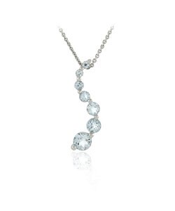 Glitzy Rocks Sterling Silver Blue Topaz Journey Necklace