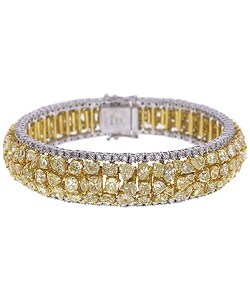 18k Two-tone Gold 26 3/4ct TDW Diamond Bracelet