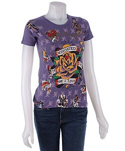 Ed Hardy Women's Short Sleeve Tee Shirt