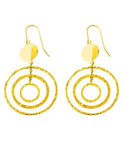 14k Yellow Gold Polished Orbit Drop Earrings