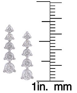 14k White Gold 4/5ct TDW Diamond Journey Earrings