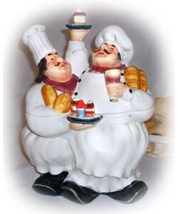 French Chef Hand-painted Large Cookie Jar