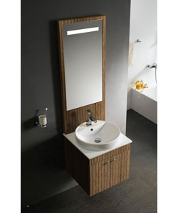 Vigo Wall Mount Walnut Vanity Set