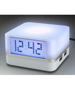 USB Hub Changing Color Mood Light Clock