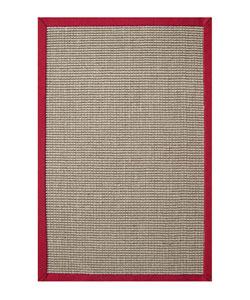 Hand-woven Sisal Red Rug (5' x 8')