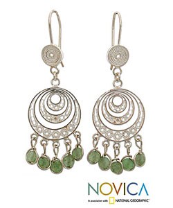 'Floral Circlets' Jade Earrings (Peru)