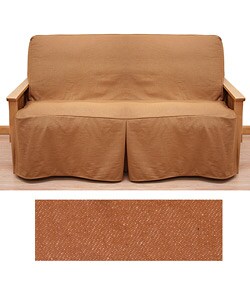 Full-size Skirted Futon Jeans Rust Slipcover
