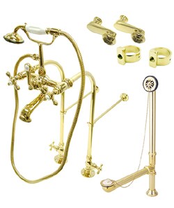 Polished Brass Clawfoot Tub Faucet Package